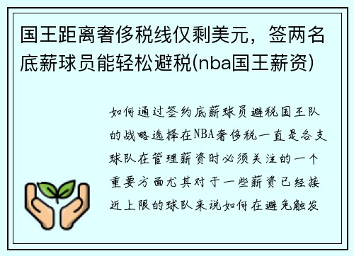 国王距离奢侈税线仅剩美元，签两名底薪球员能轻松避税(nba国王薪资)